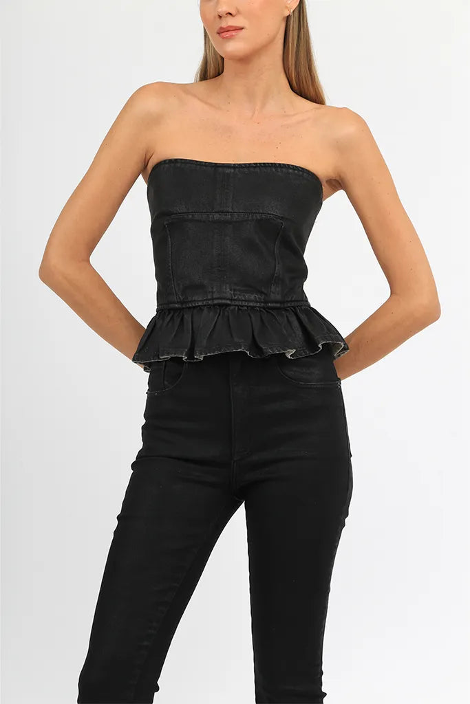 Calça Margaret Jeans Black Carol Bassi