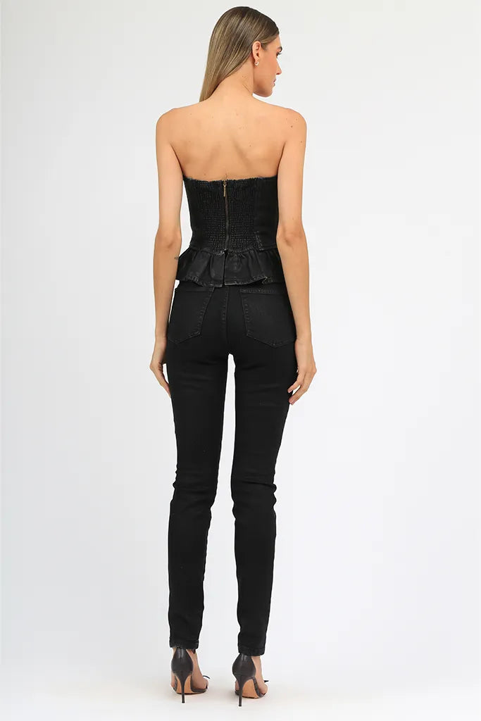 Calça Margaret Jeans Black Carol Bassi