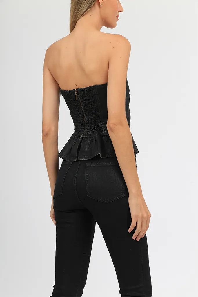 Calça Margaret Jeans Black Carol Bassi