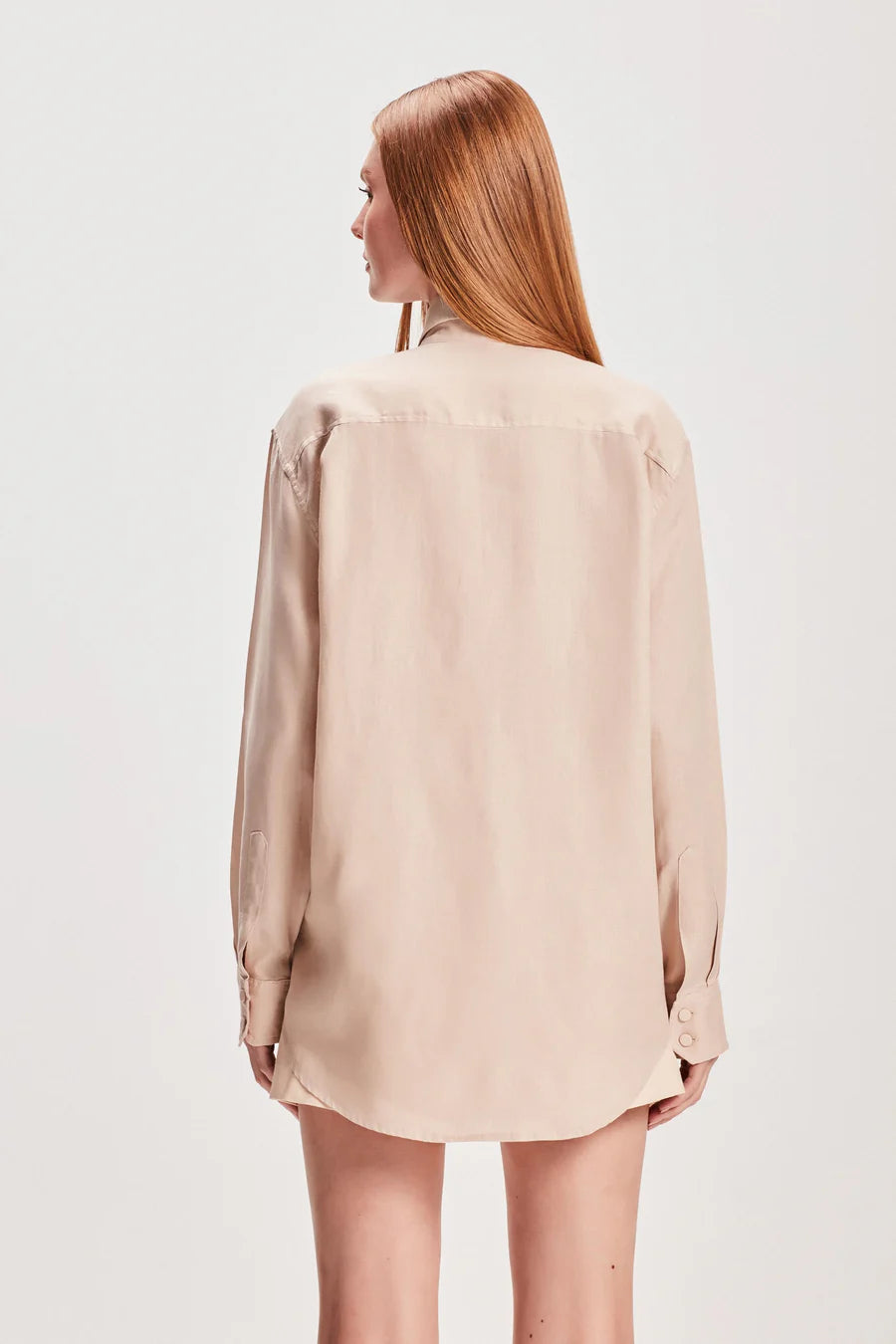 CAMISA MANGA AMPLA TRICOLINE BEGE TIG