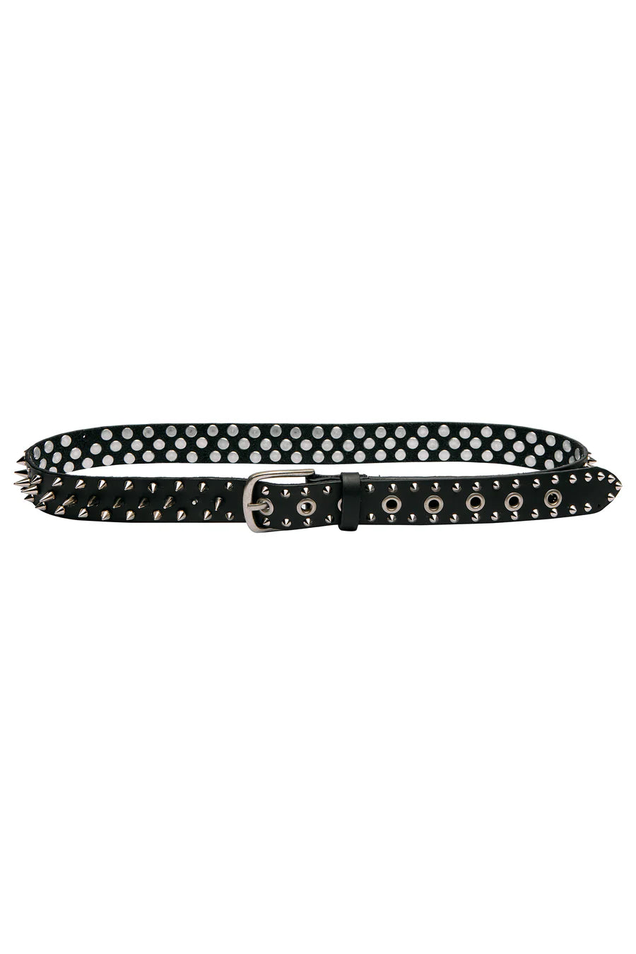 CINTO COURO PRETO SPIKES TIG