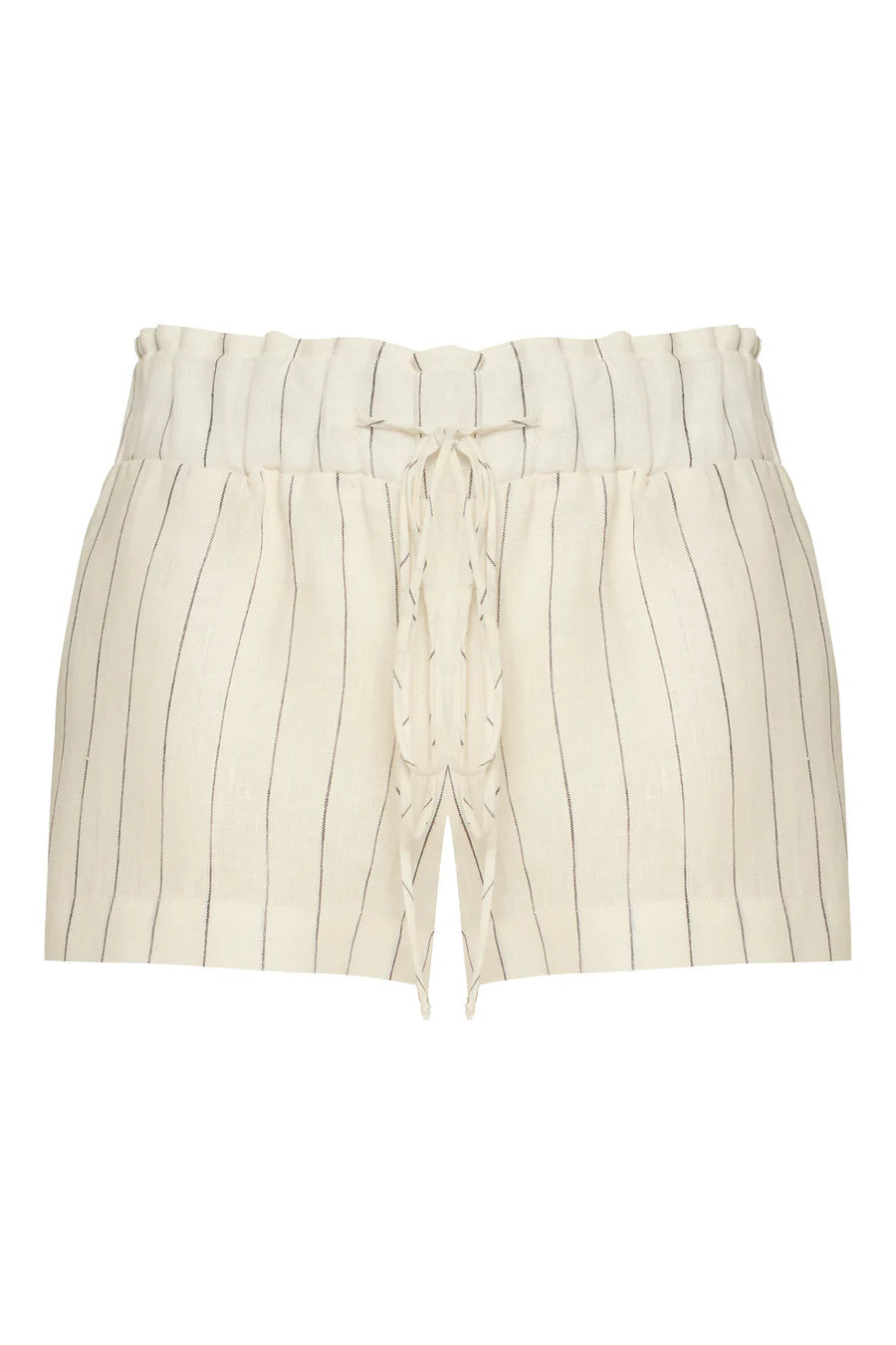 SHORTS ELÁSTICO CÓS LINHO LISTRADO OFF WHITE TIG