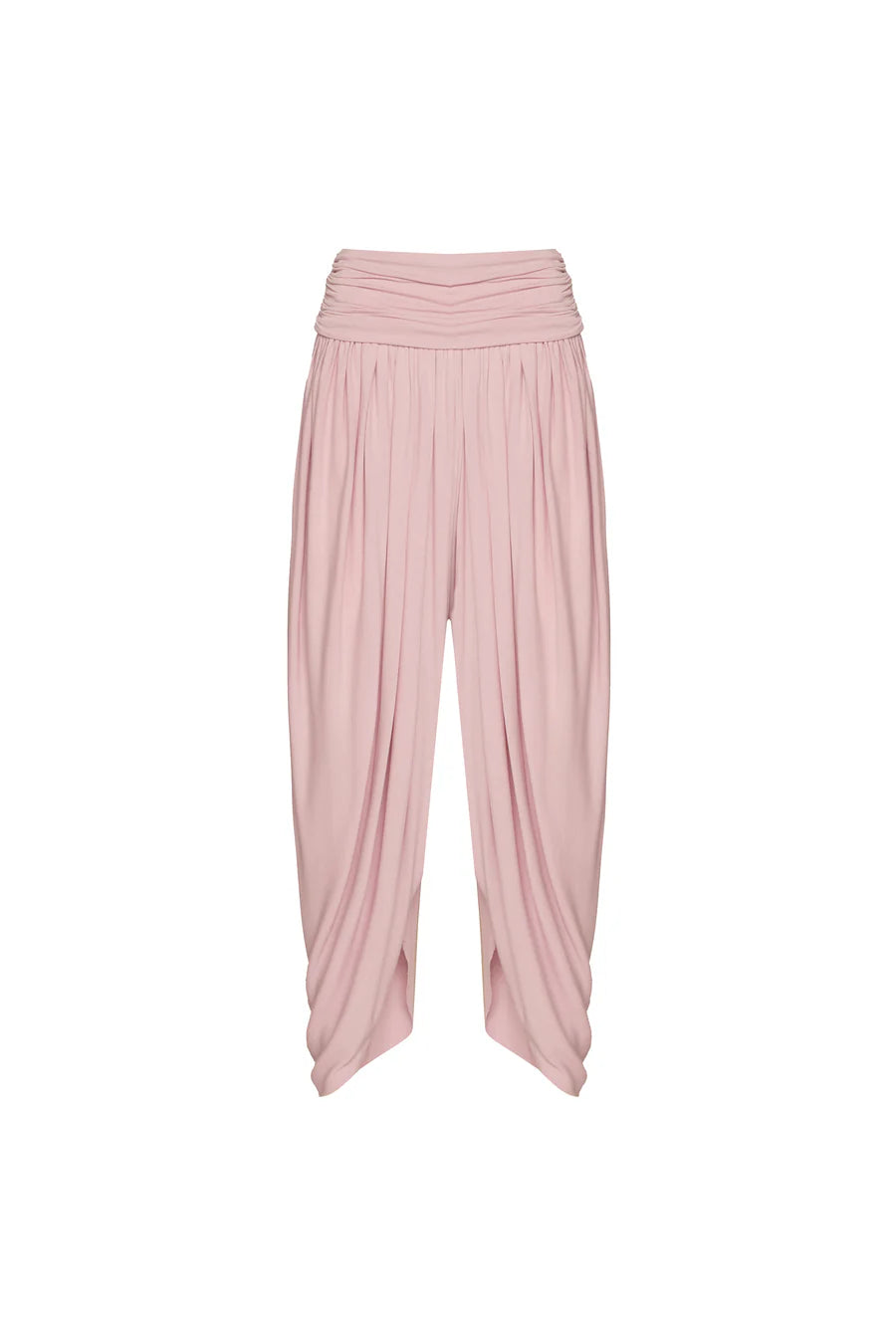 CALÇA PALA DRAPEADA PERNA AMPLA MALHA ROSA TIG