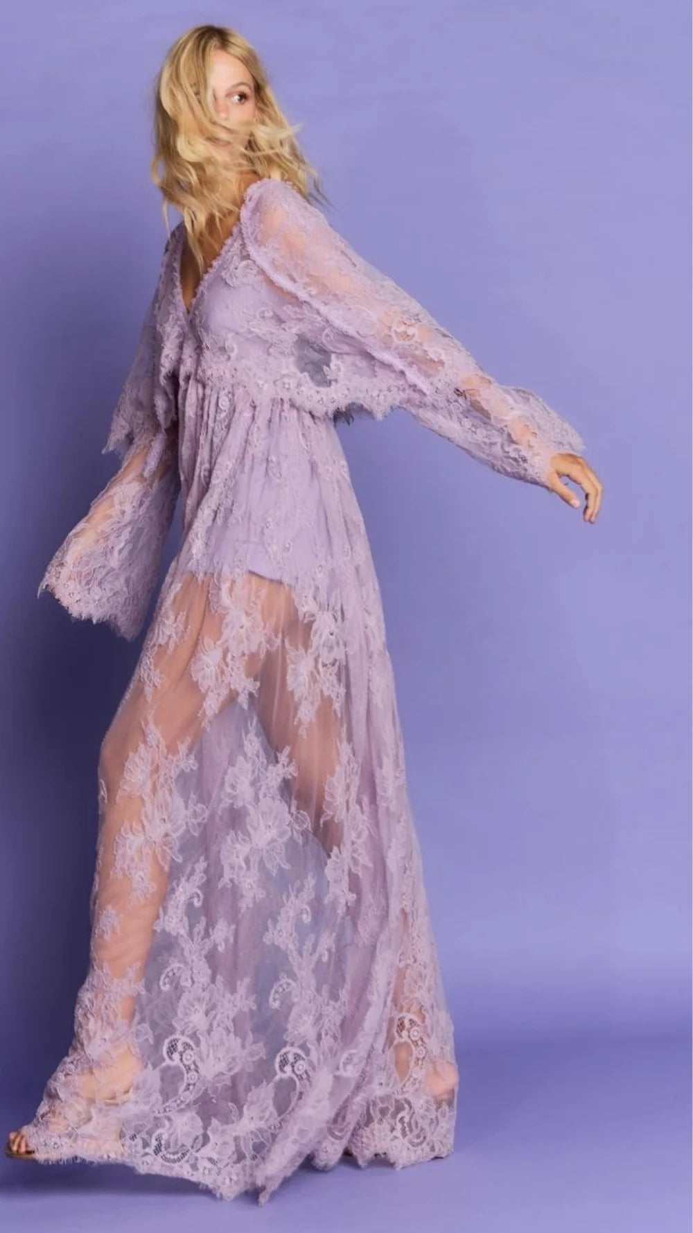 VESTIDO LONGO ENLEVO LILAS GINGER