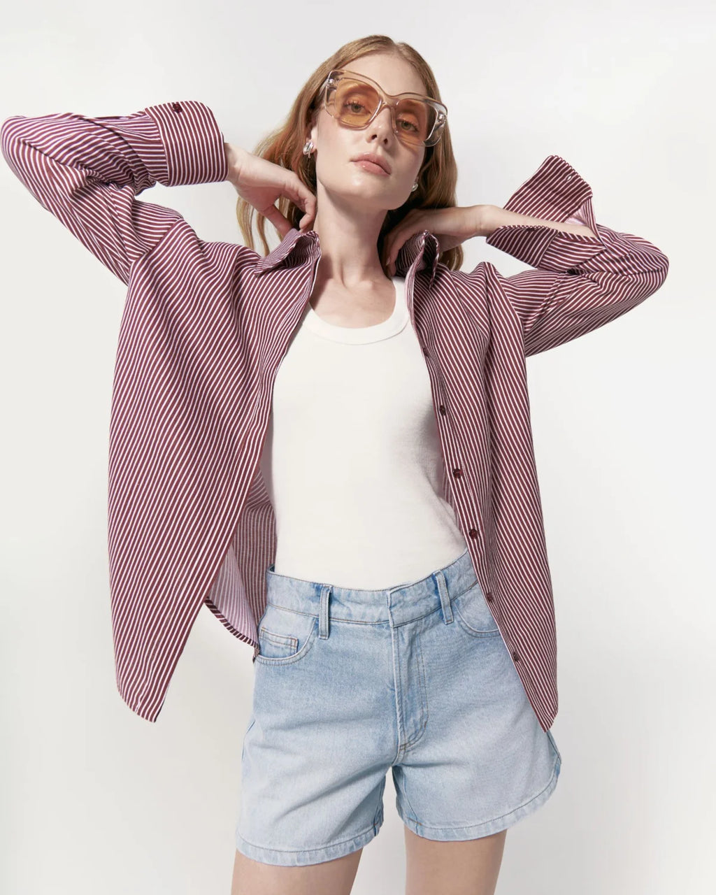 Camisa Linho Fresh Linen Cherry Stripes Camys