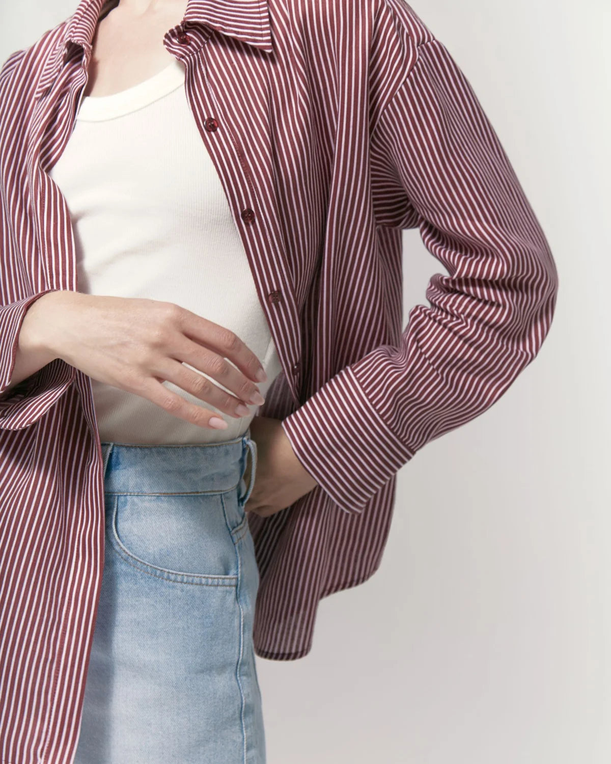Camisa Linho Fresh Linen Cherry Stripes Camys