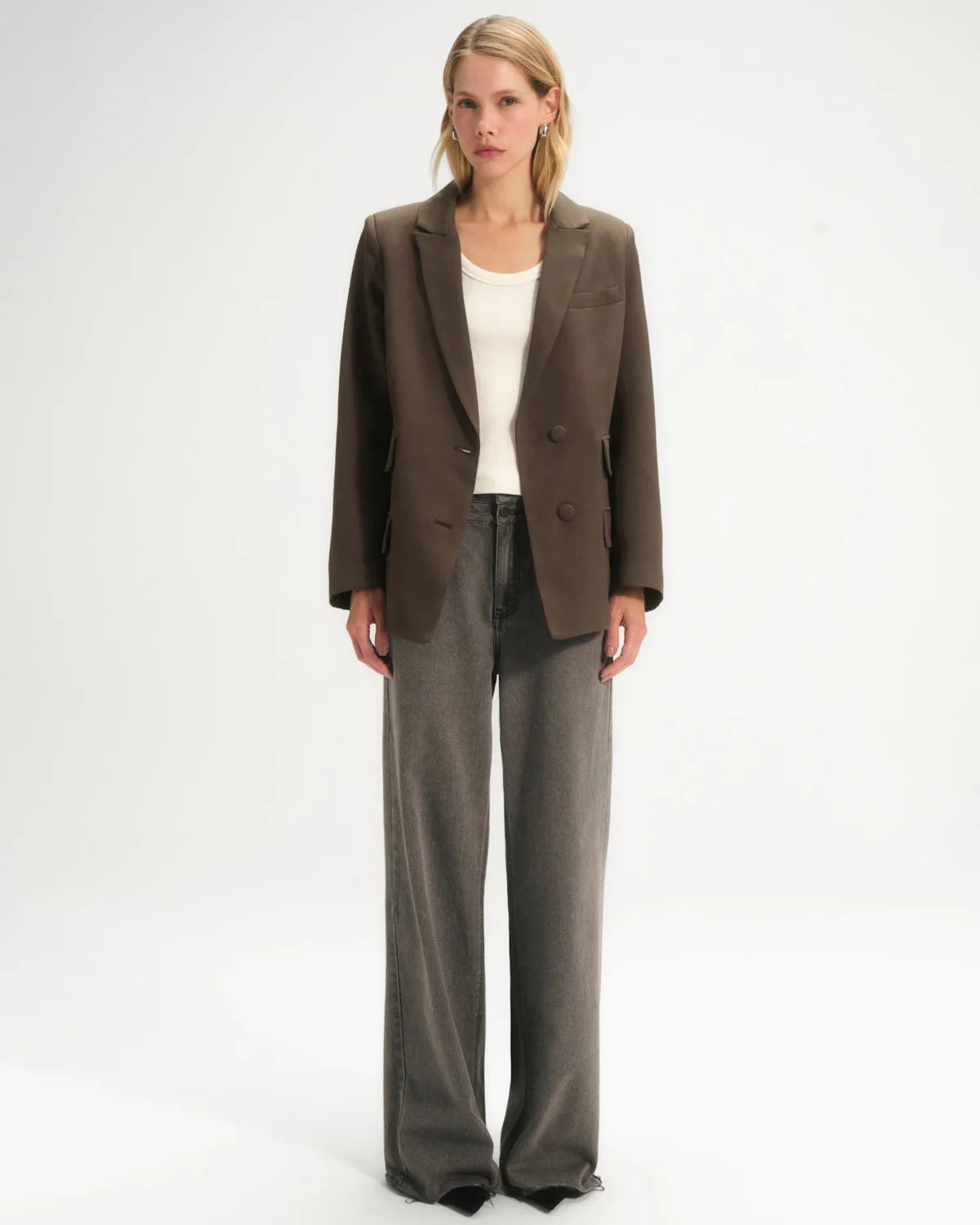 Blazer Alfaiataria Special Edition Crepe Patou Marrom Dark CAMYS