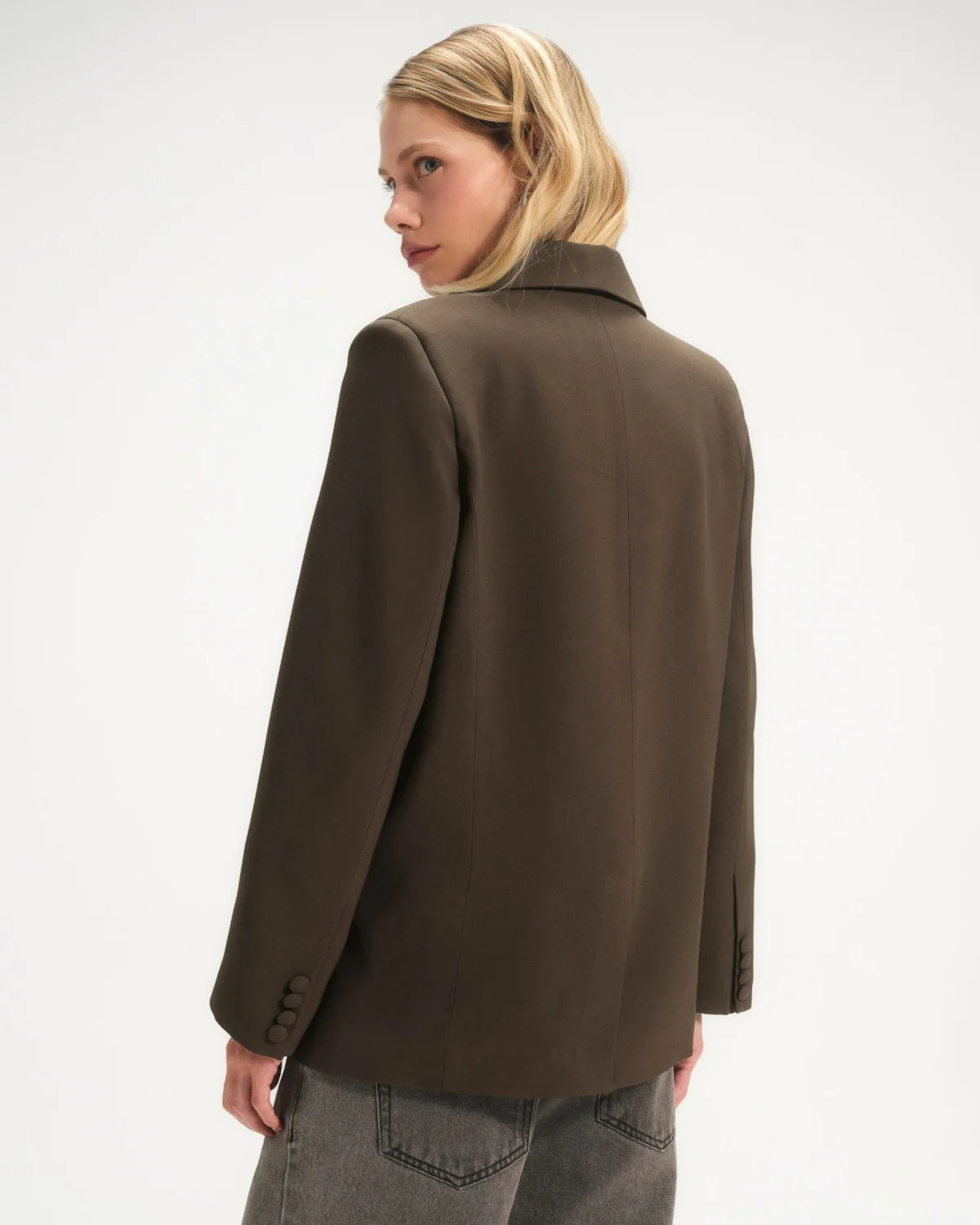 Blazer Alfaiataria Special Edition Crepe Patou Marrom Dark CAMYS