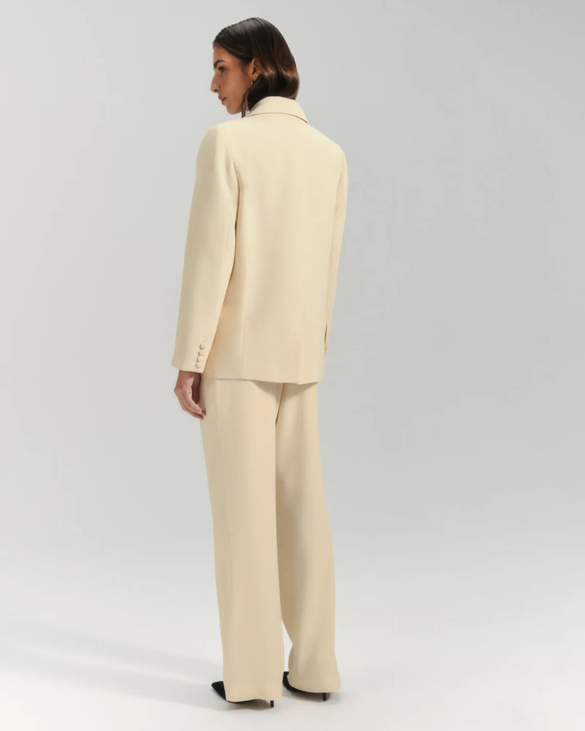 Blazer Alfaiataria Crepe Patou Bege Vanilla CAMYS