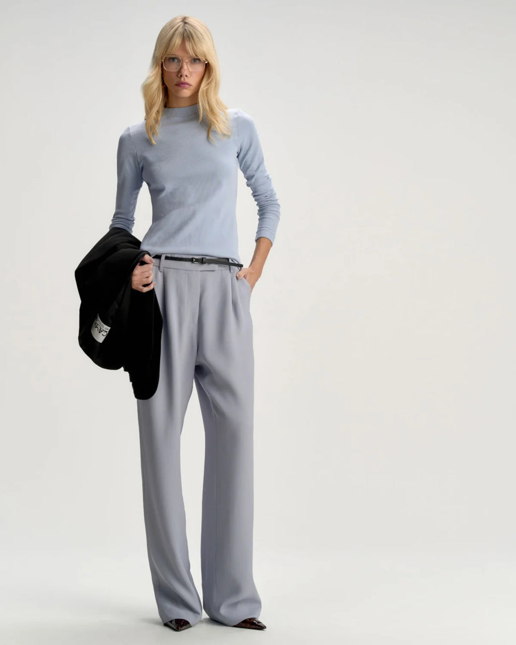 Calça Alfaiataria Crepe Patou Azul Steel CAMYS