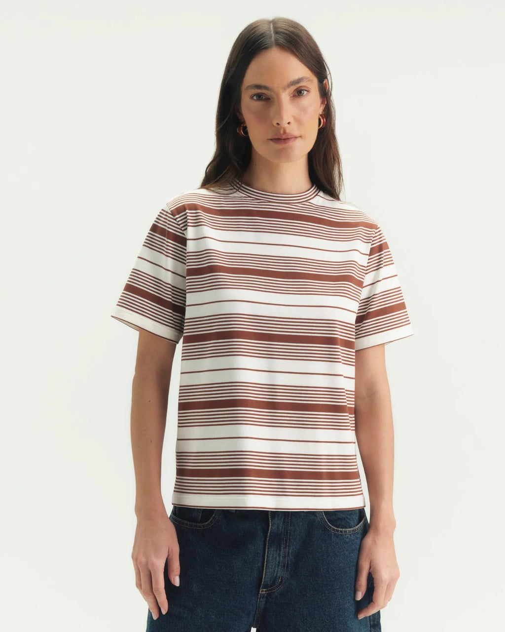Camiseta Fio Tinto New Comfort Listra Avelã CAMYS