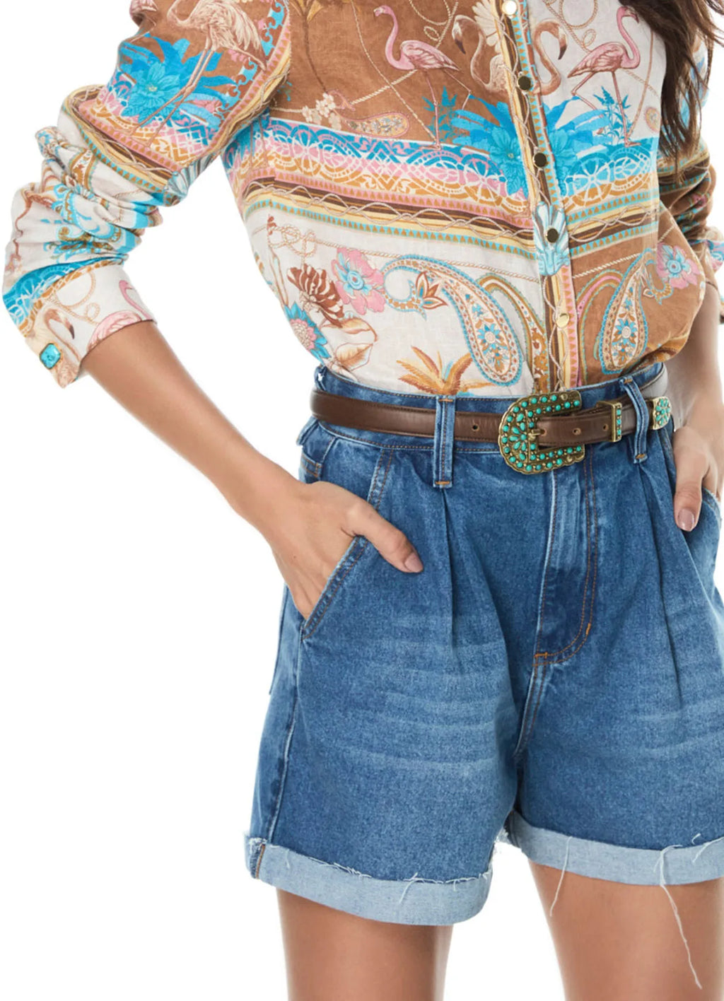 Shorts Fatima Jeans Medio Carol Bassi