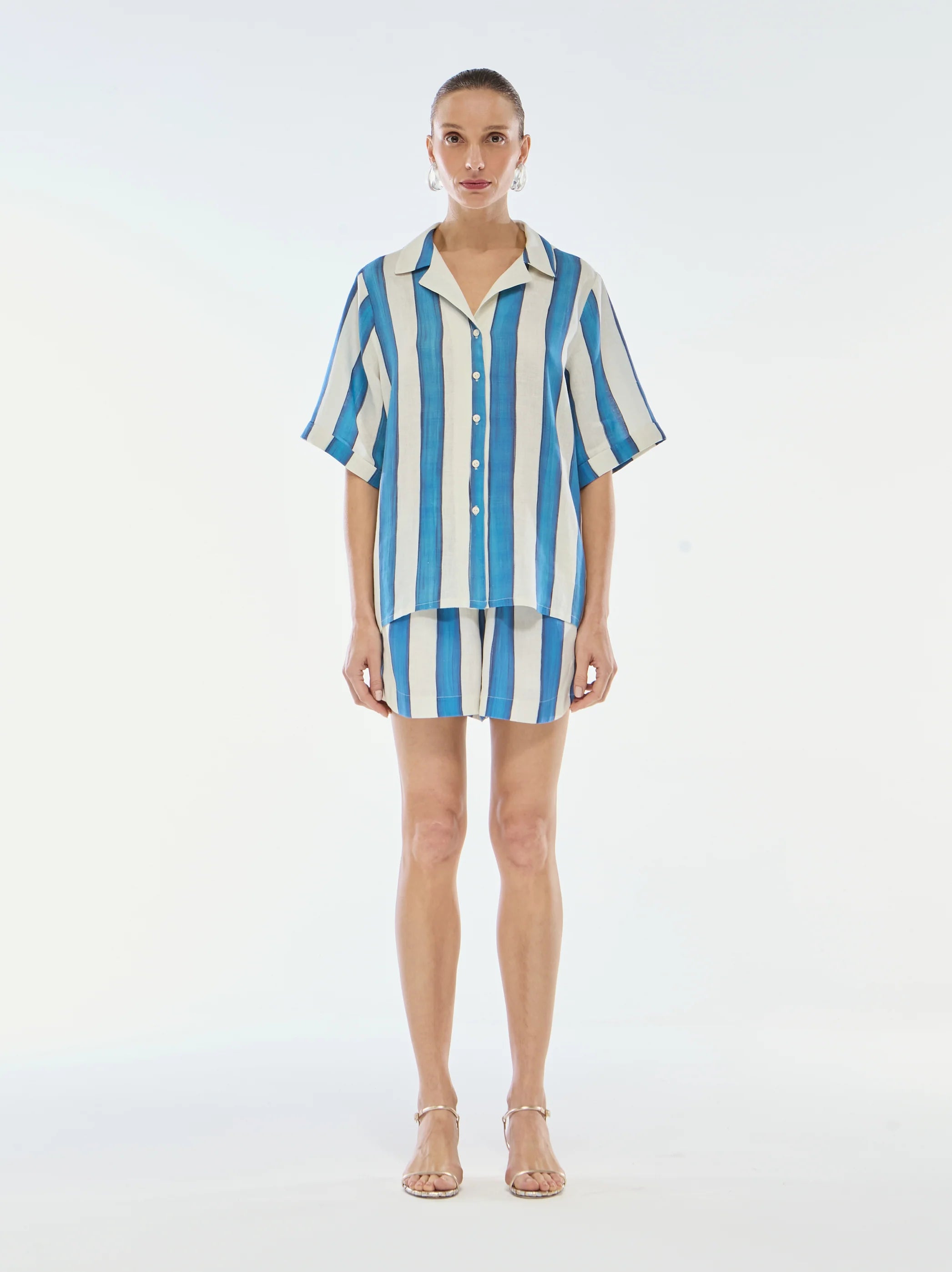 CAMISA LINHO LISTRAS DOMINUS YUKIO