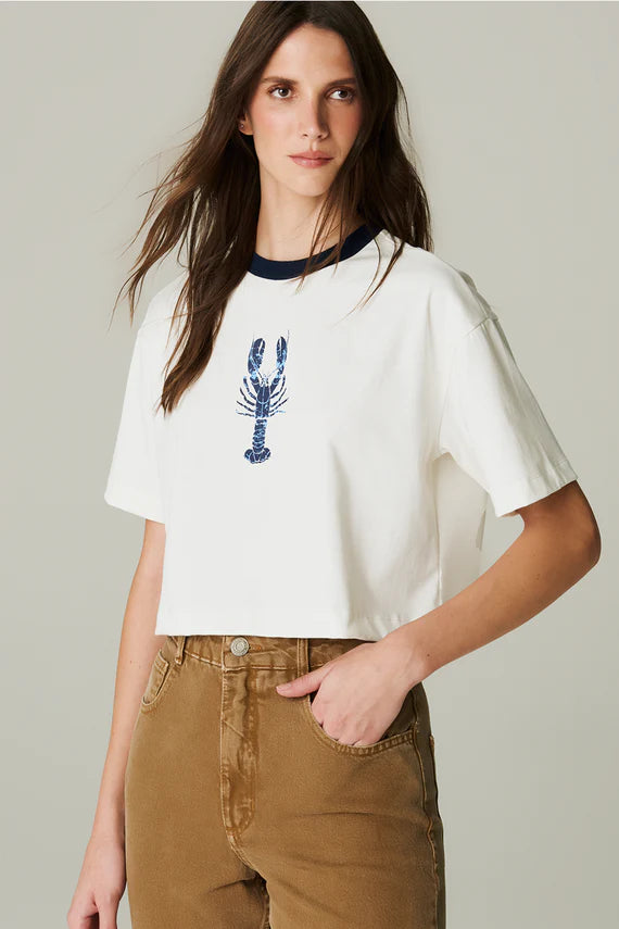 T-SHIRT MALHA LAGOSTA OFF WHITE HOODMOOD