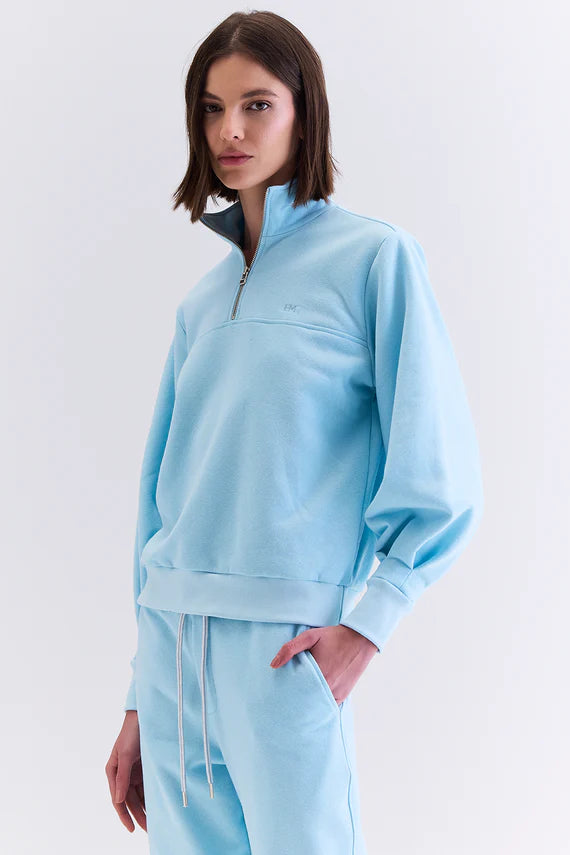 HOODIE GOLA ZIPER AZUL CLARO HOODMOOD
