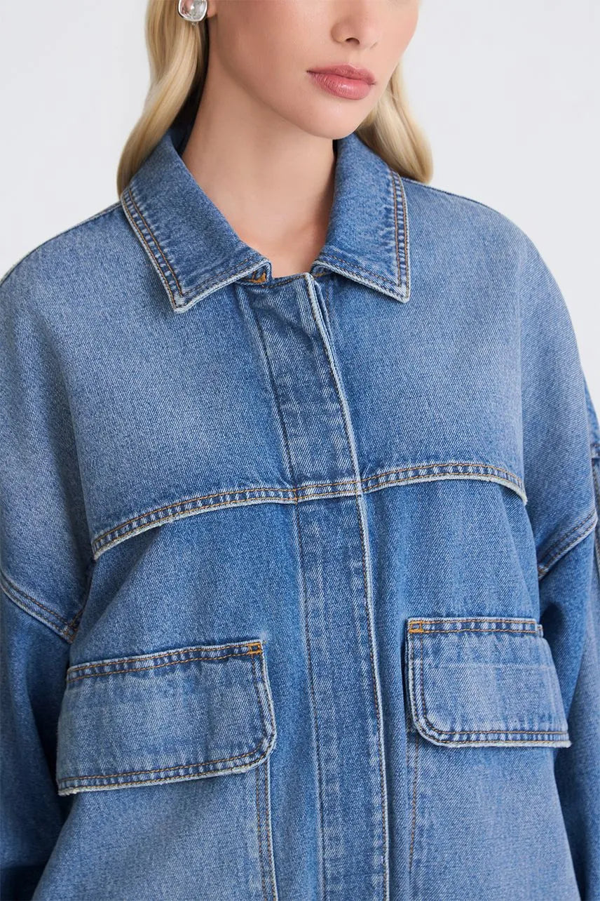 Jaqueta Jeans Thais NV - Jeans Médio Escuro