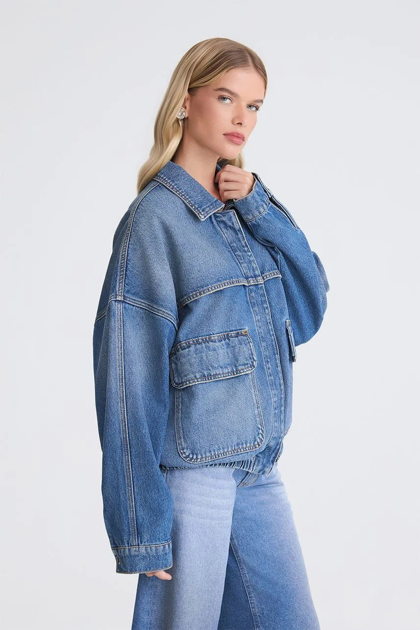 Jaqueta Jeans Thais NV - Jeans Médio Escuro