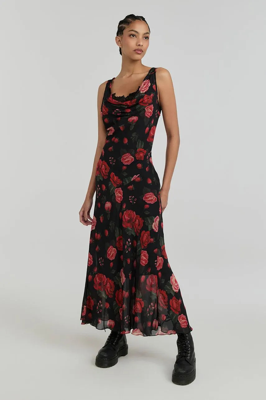 Vestido Longo Débora - Est Rose Preto NV