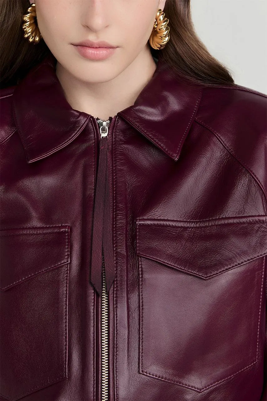 Jaqueta Couro Frida - Roxo Berry NV