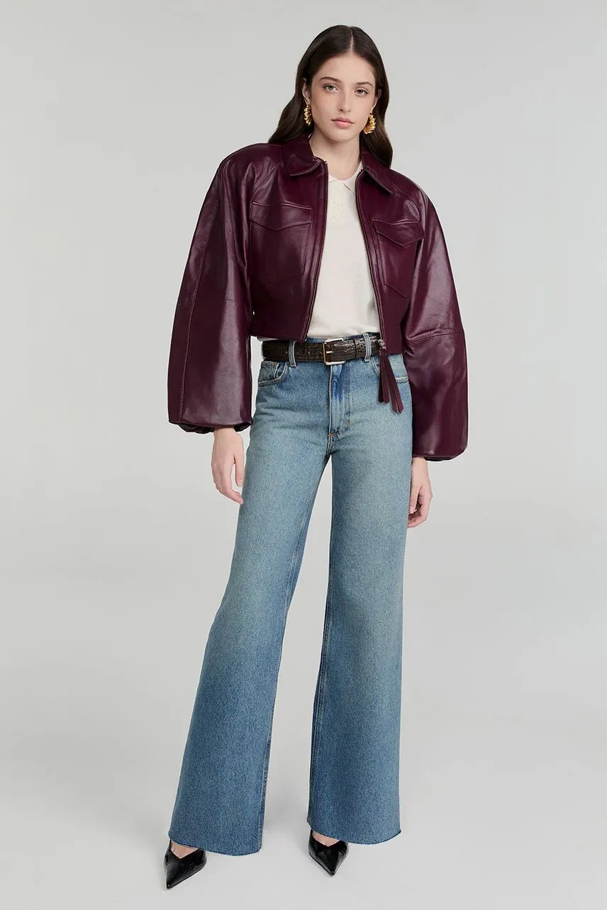 Jaqueta Couro Frida - Roxo Berry NV
