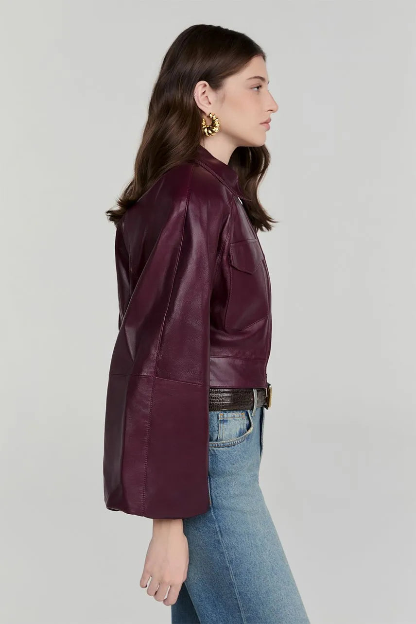 Jaqueta Couro Frida - Roxo Berry NV