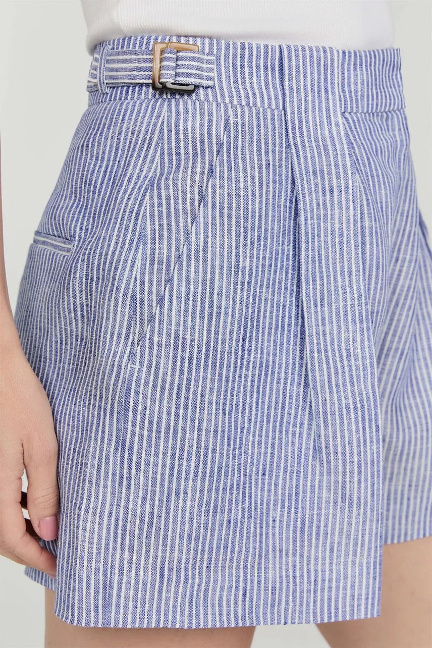 Short Gigi - Azul Denim/ Off White