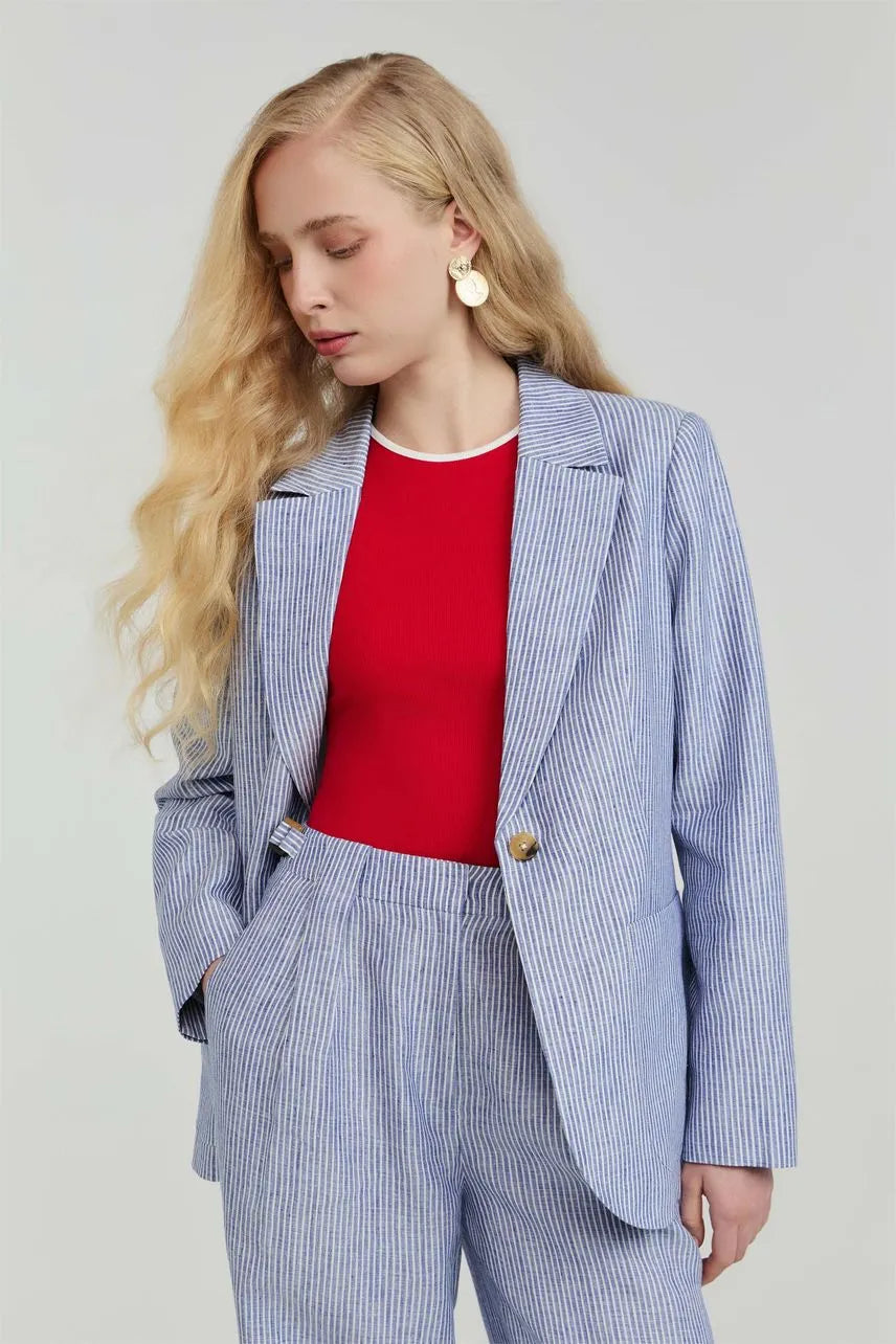 Blazer Gigi - Azul Denim/ Off White
