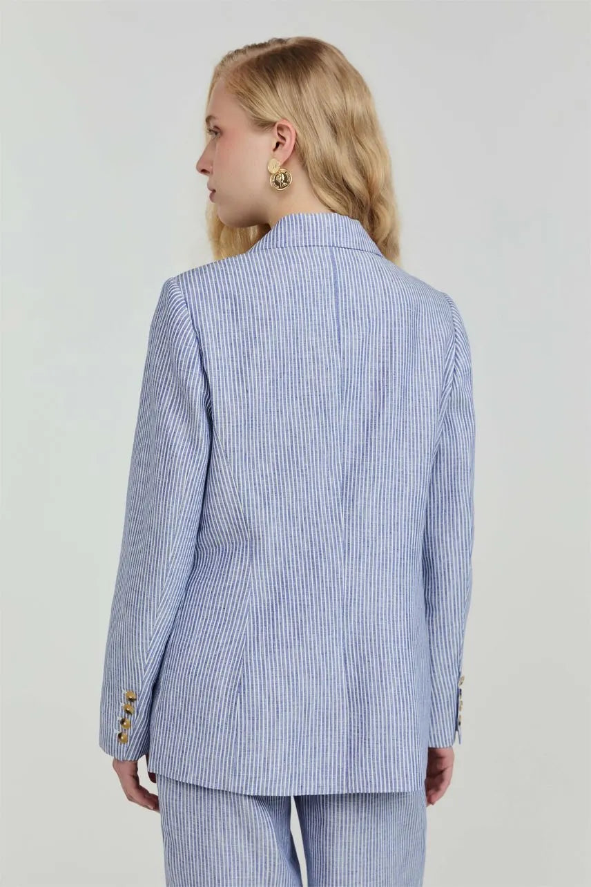 Blazer Gigi - Azul Denim/ Off White