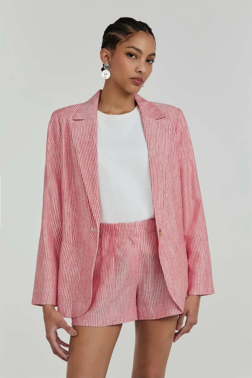 Blazer Gigi - Vermelho Salsa/ Off White