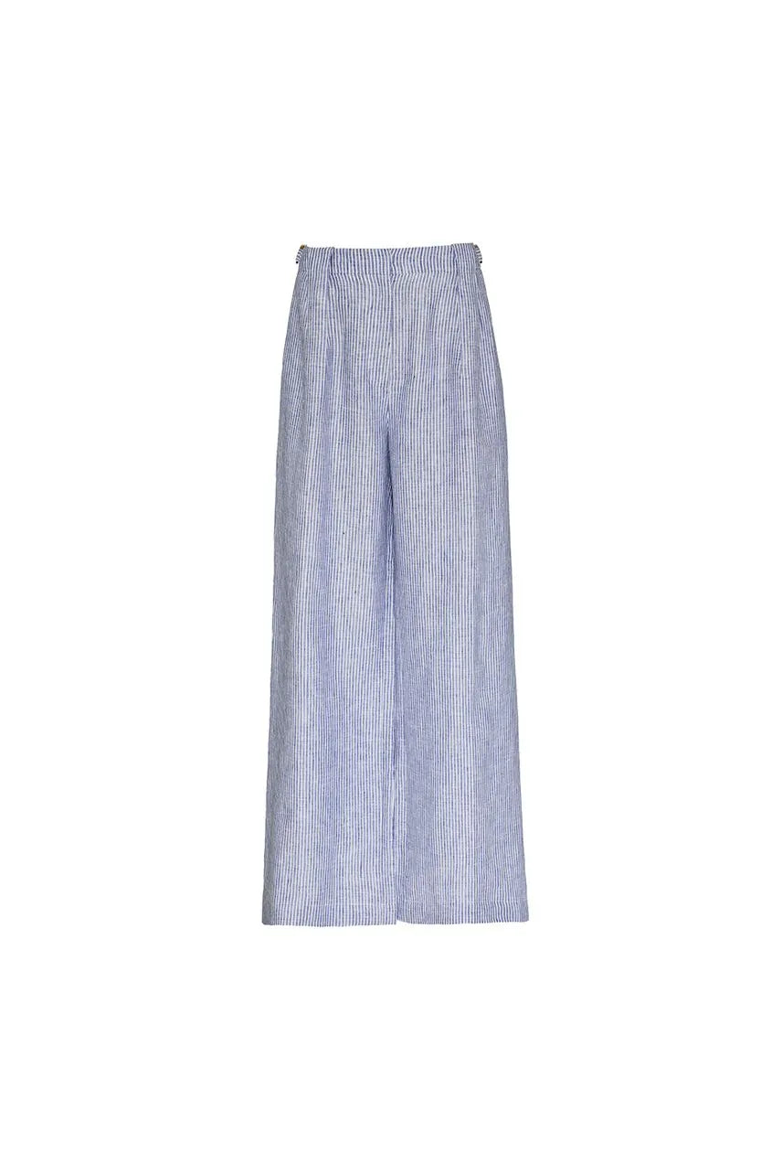 Calça Gigi - Azul Denim/ Off White