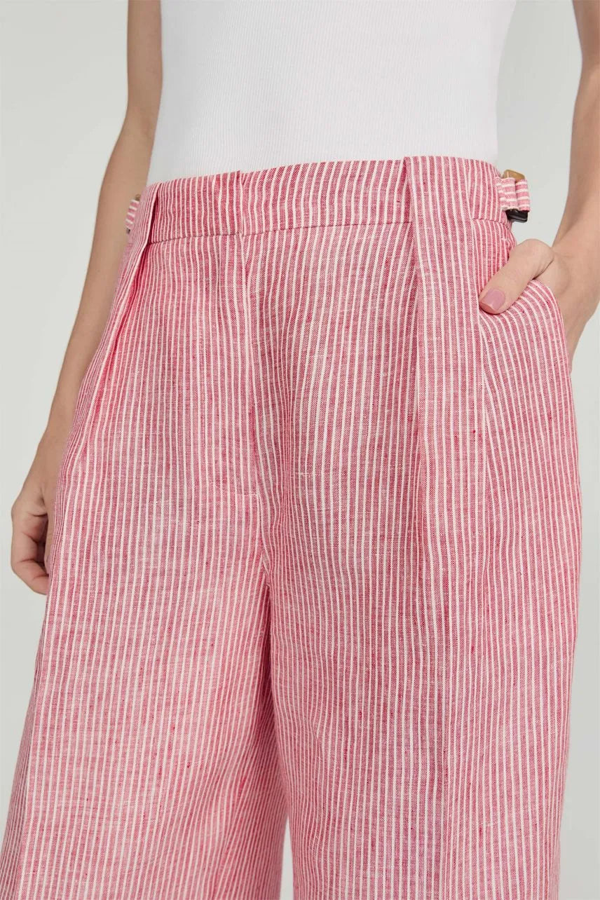 Calça Gigi - Vermelho Salsa/ Off White