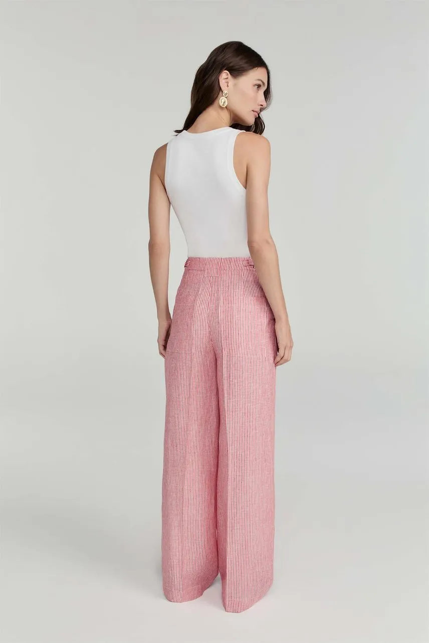 Calça Gigi - Vermelho Salsa/ Off White