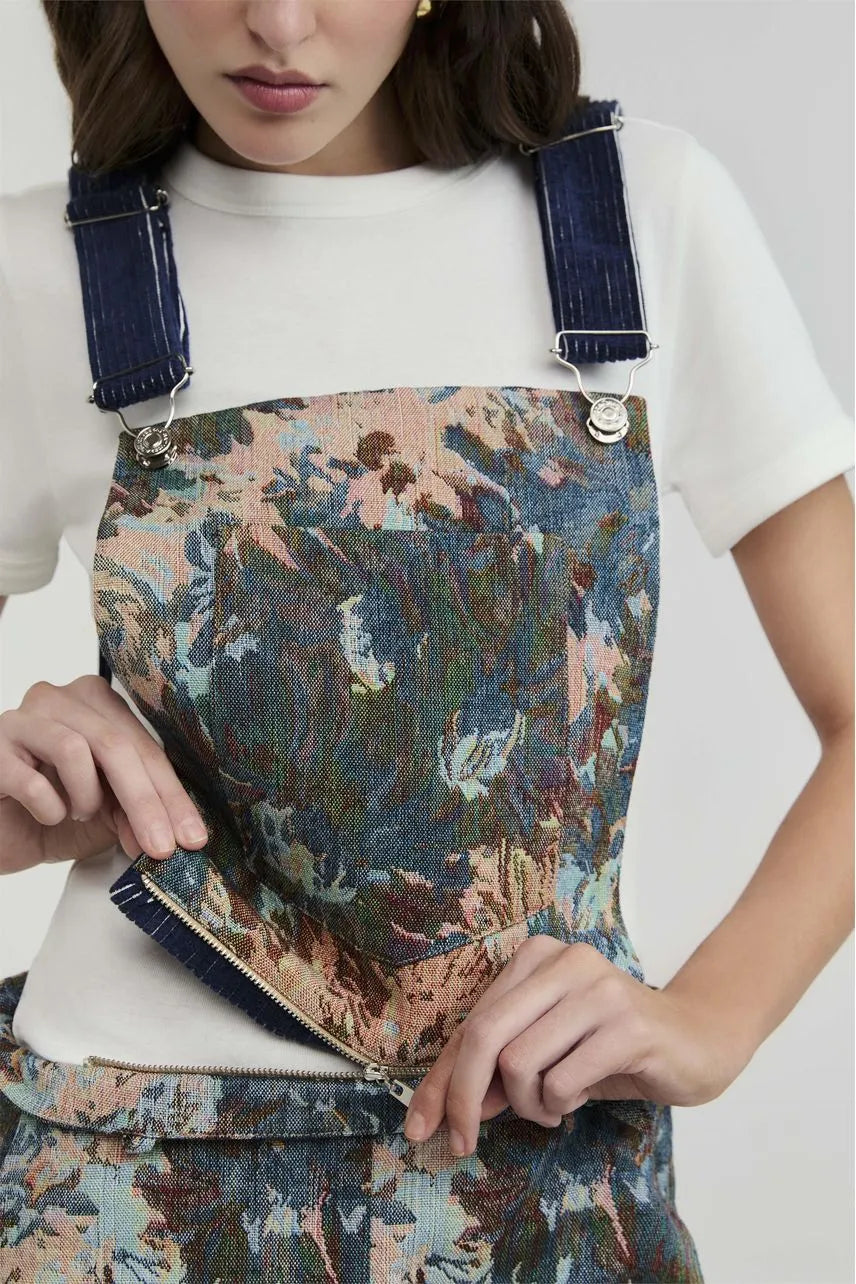 Jardineira Flora - Azul Denim NV