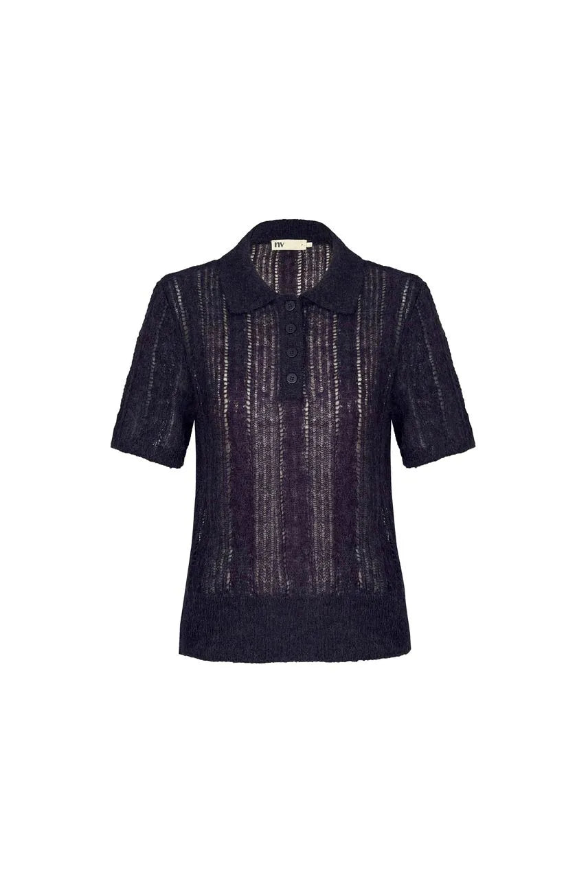 Blusa Polo Tricot Manga Curta Cintia NV