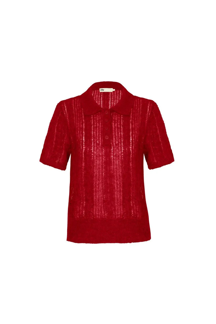 Blusa Polo Tricot Manga Curta Cintia NV