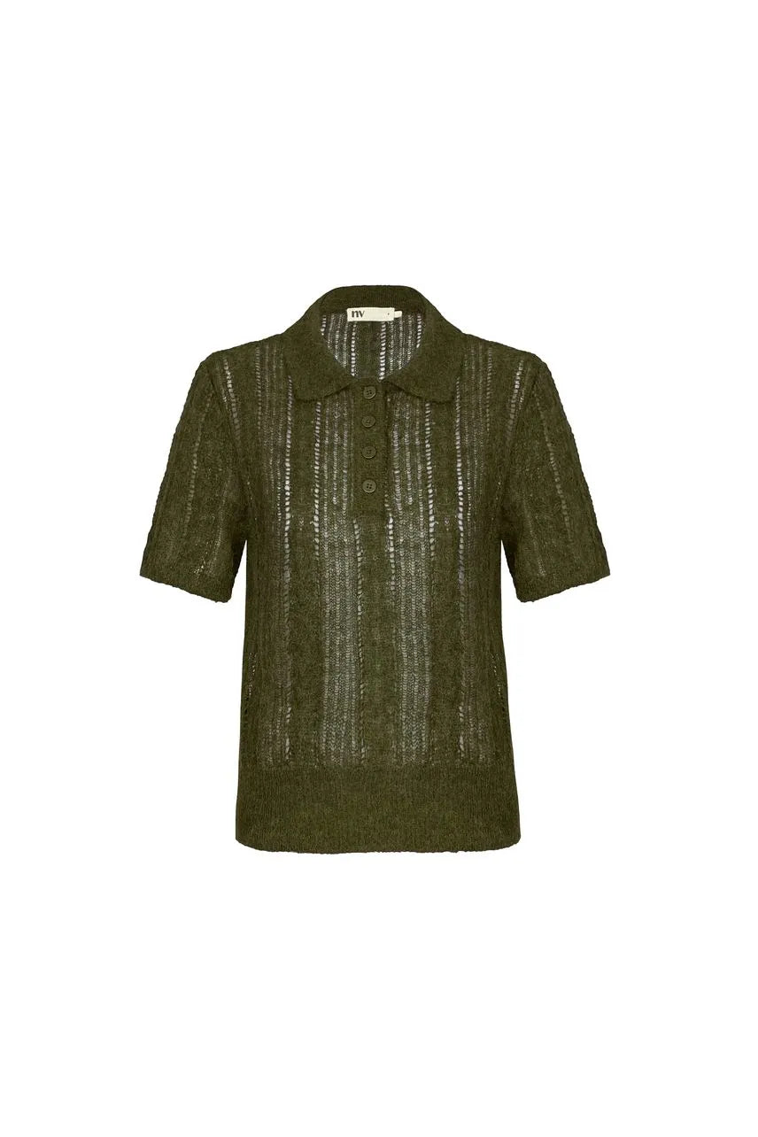 Blusa Polo Tricot Manga Curta Cintia NV