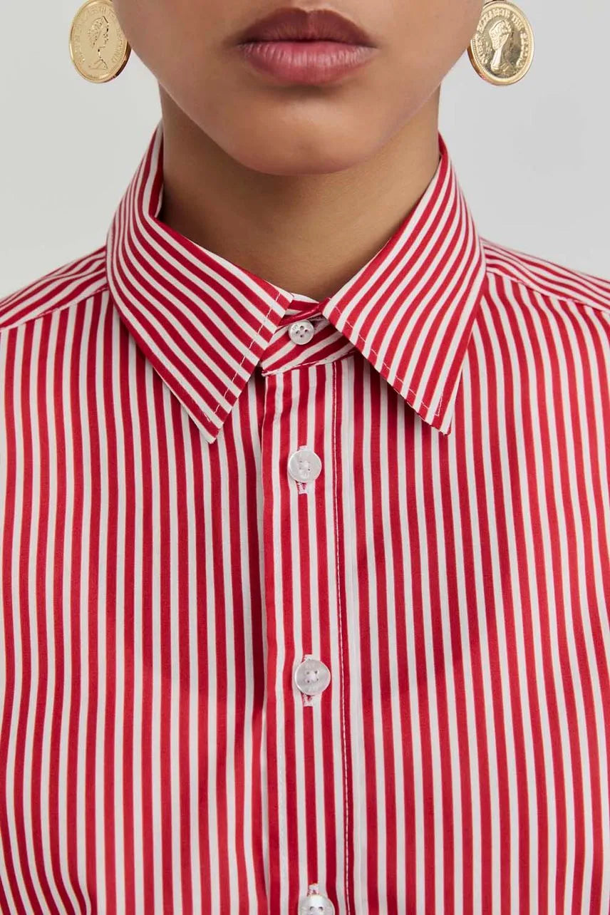 Camisa Listras Charlotte NV - Listras Vermelho Salsa