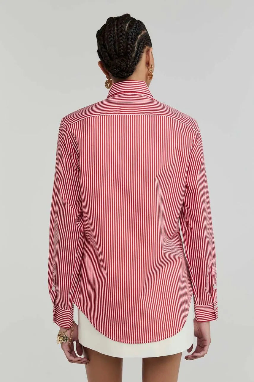 Camisa Listras Charlotte NV - Listras Vermelho Salsa
