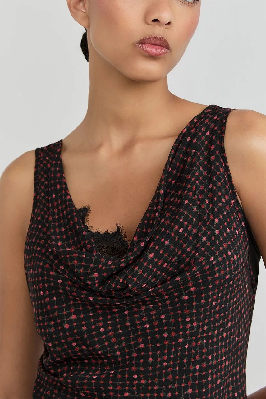 Vestido Curto Debora - Est Grid Preto NV