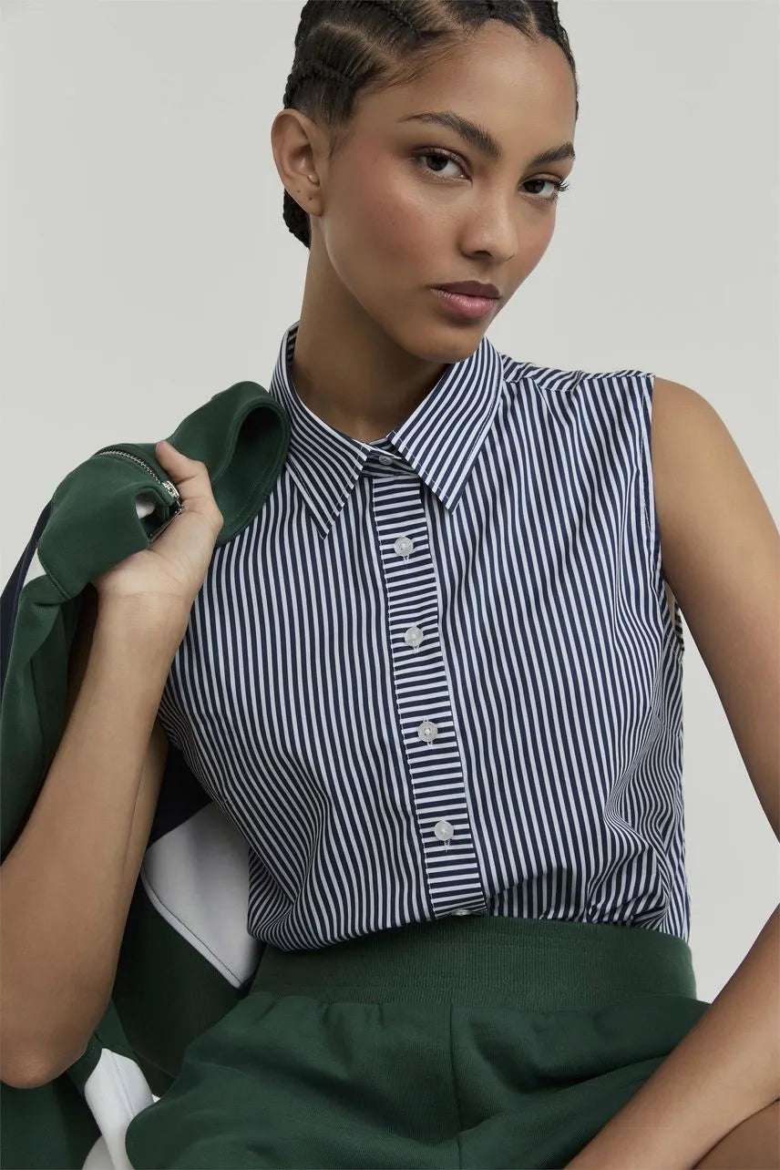 Camisa Listras Millie - Listras Azul Retro NV