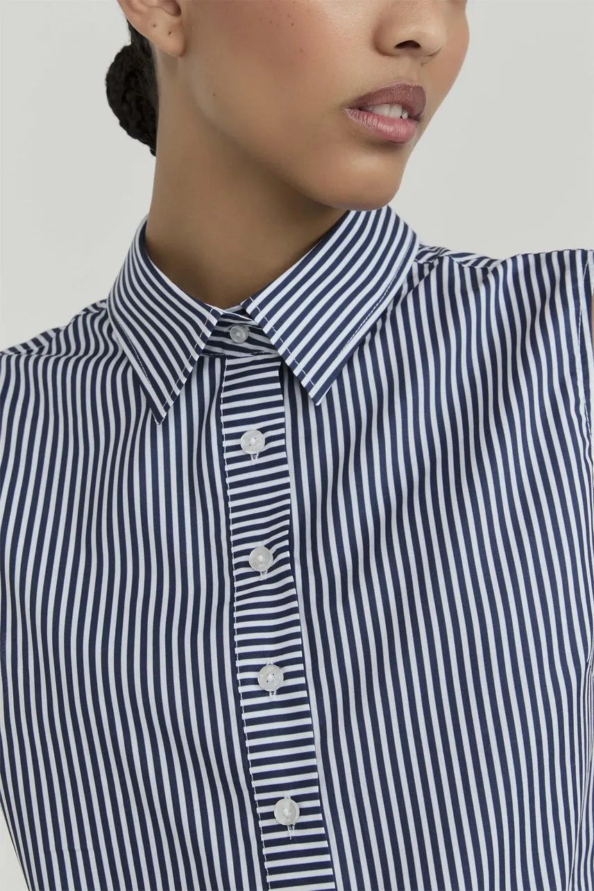Camisa Listras Millie - Listras Azul Retro NV