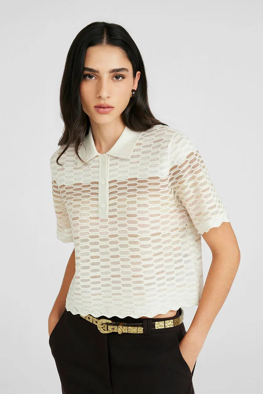 Blusa Polo Tricot Geovana - Bege Dust NV