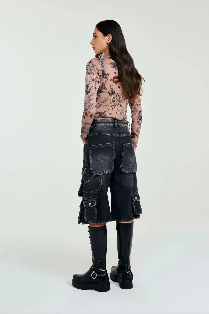 Bermuda Jeans Joana NV - Jeans Stoned Black