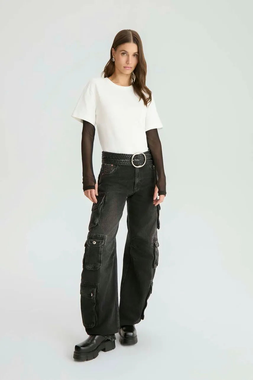 T-Shirt Tule Malu - Off White/Preto