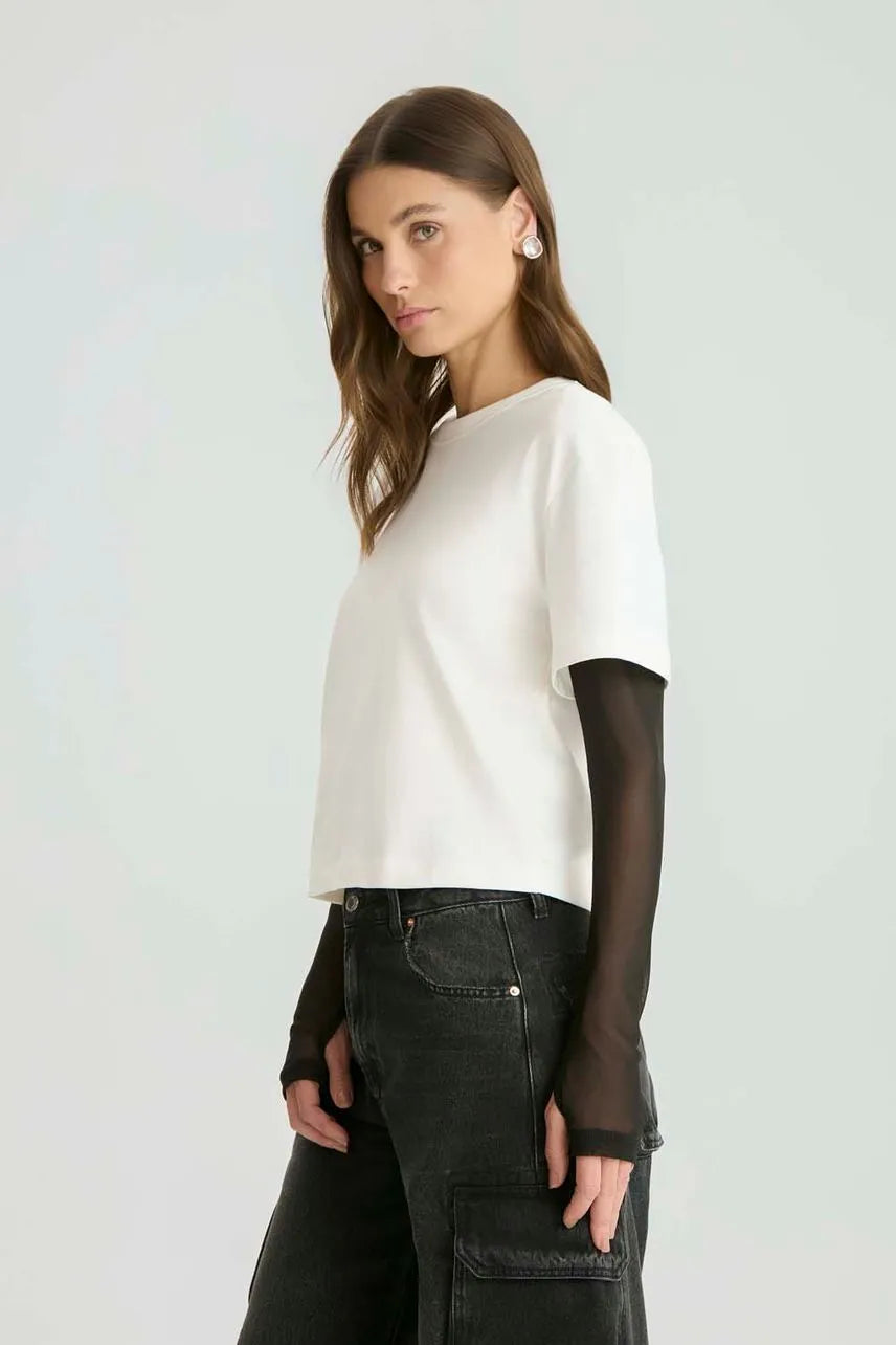 T-Shirt Tule Malu - Off White/Preto