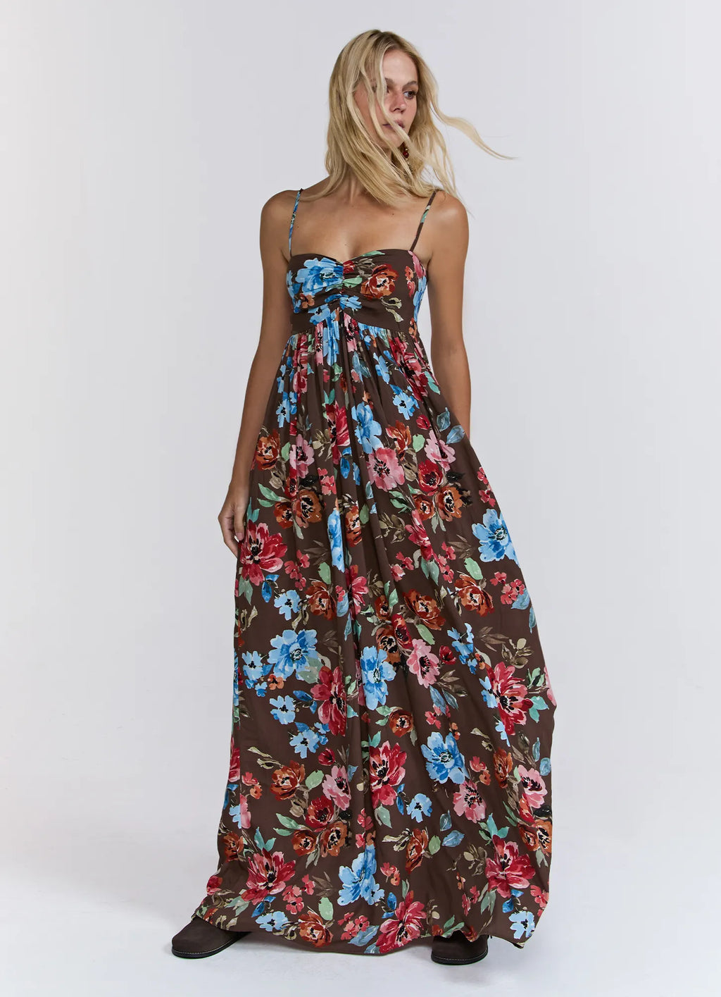 Vestido Thalita Floral Brown TRIYA