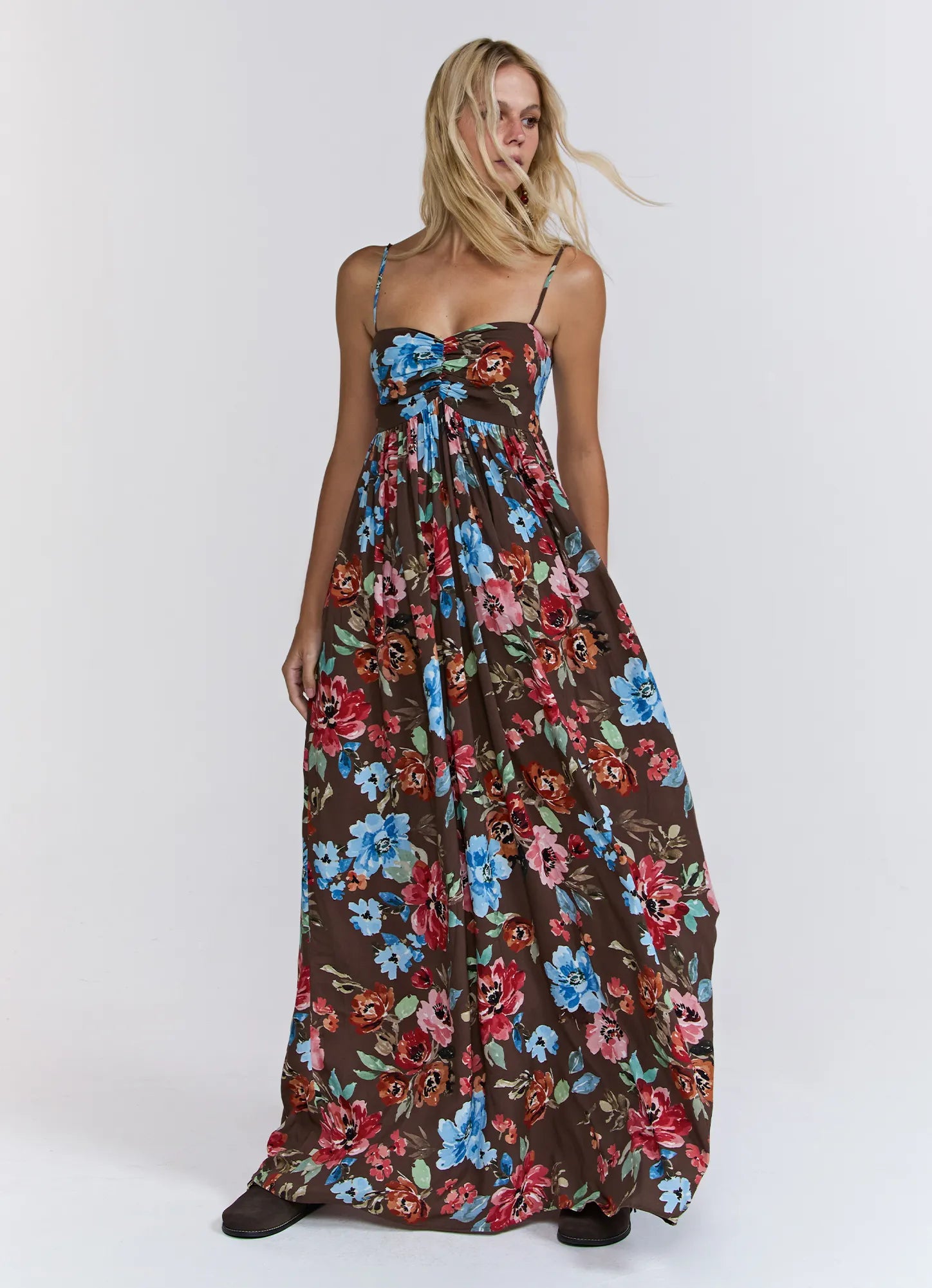 Vestido Thalita Floral Brown TRIYA