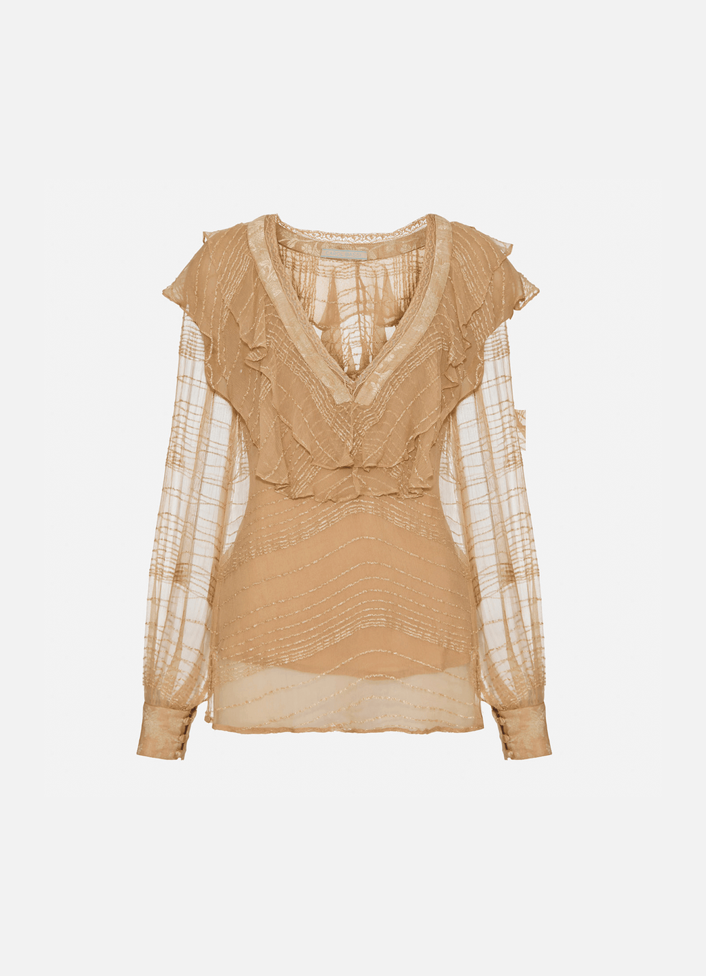 Blusa Elisa Bege Glace Carol Bassi