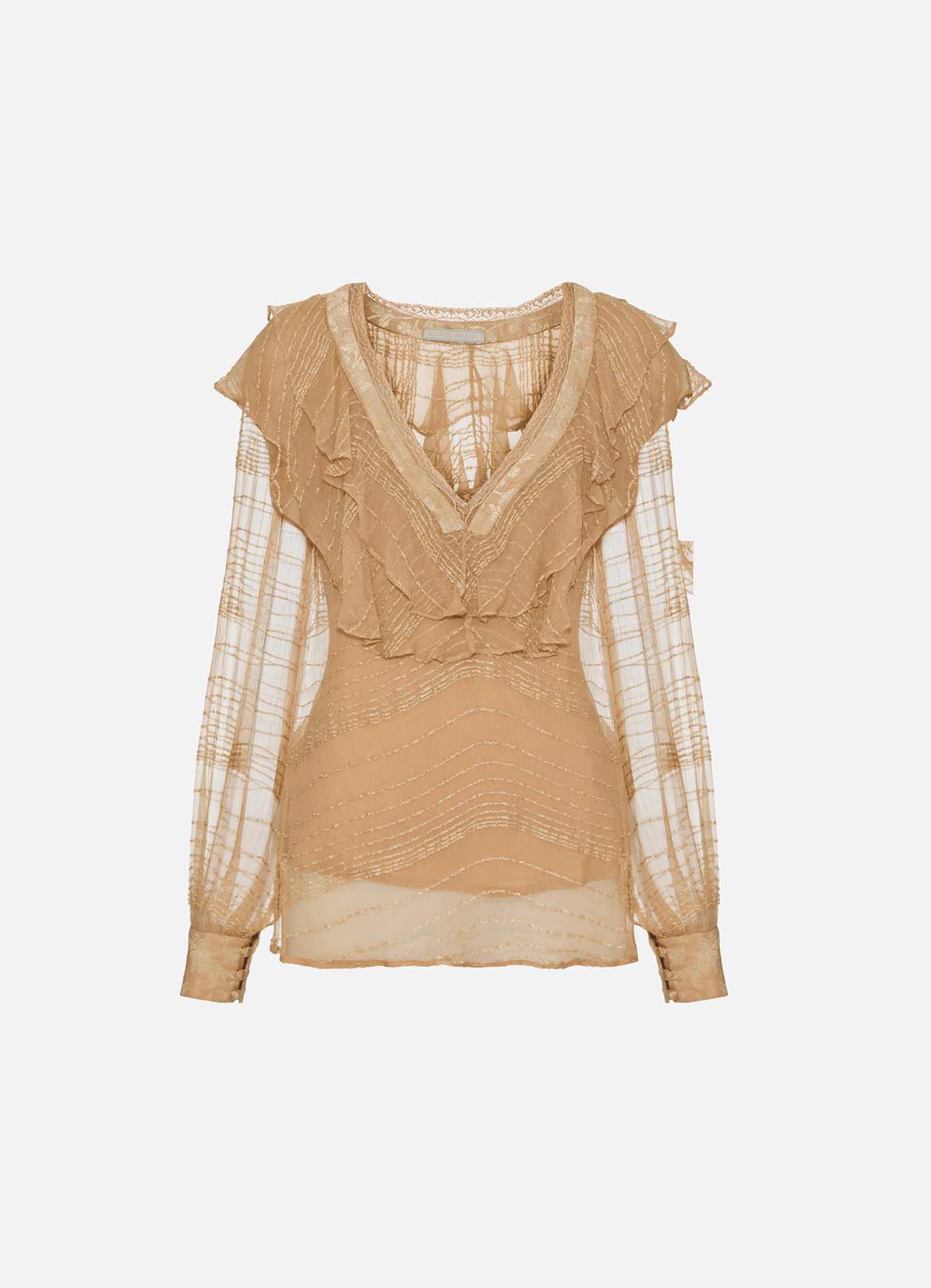Blusa Elisa Bege Glace Carol Bassi