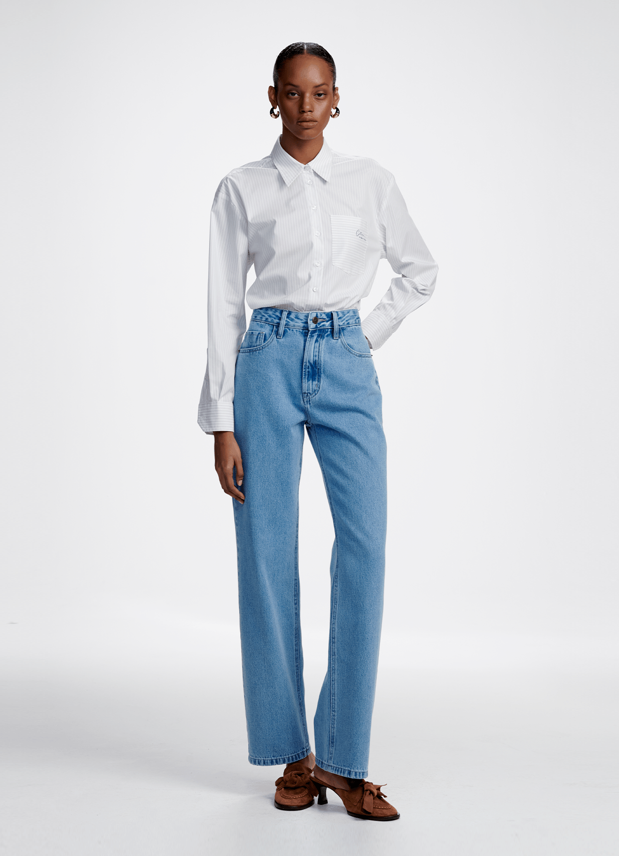 Calça Heloisa Jeans Claro Carol Bassi